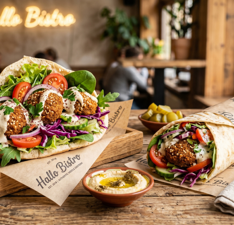 Falafel Taschenbrot oder Durum (hausgemacht)